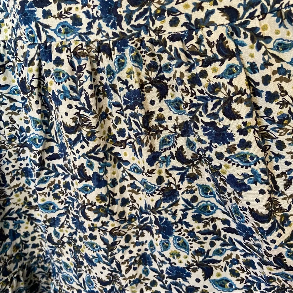 Wild Fable blue floral off shoulder puff sleeve tiered mini dress - Picture 4 of 7